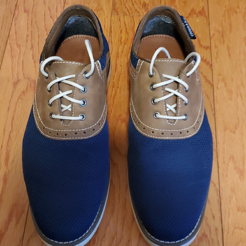 Crown & Ivy Navy and Tan Oxfords